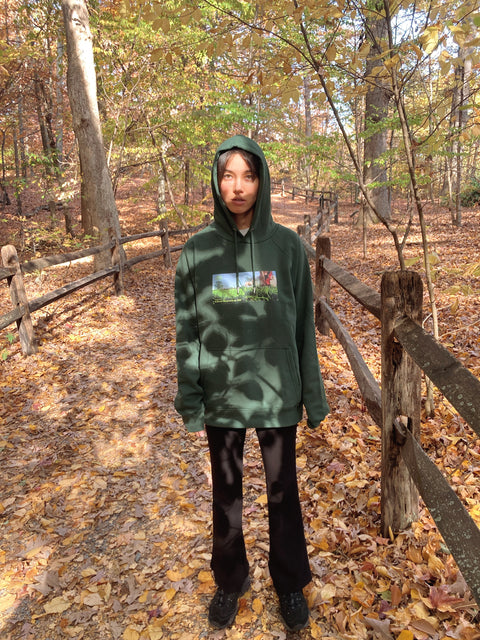 Unisex Eco Hoodie - Hold On EP Jacket Design by Lisa Monika YK (Green/Black/White)