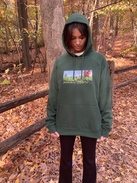 Unisex Eco Hoodie - Hold On EP Jacket Design by Lisa Monika YK (Green/Black/White)