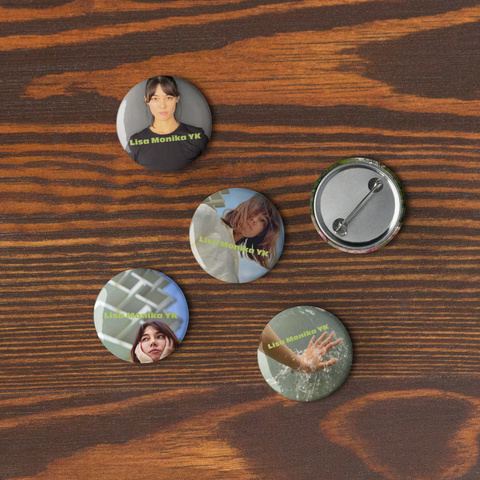 Set of pin buttons of Lisa Monika YK from MV "Thank You"